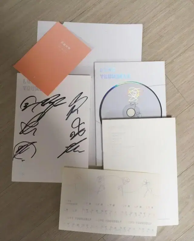 bts autograph 방탄 소년단 전원 친필 사인 앨범 러브유어셀프